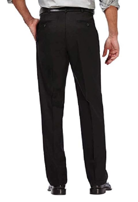Haggar Men's Premium Non Iron Twill Pants (US, Waist Inseam, 32, 34, Regular, Regular, Black)2