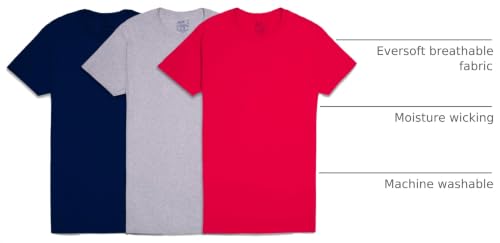 Image of Fruit of The Loom Men's Crew Tee Undershirts, Moisture Wicking & Tag Free, Also Available in Big & Tall