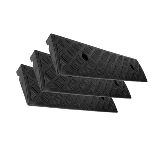 Cabilock Driveway Ramps 3pcs Threshold Pads Textured Surface Wheelchair Ramp Truck Loading Cable Protector