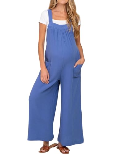 Generisch Peto de maternidad sin mangas para mujer con lazos en la parte trasera, pelele de pierna ancha para embarazadas, 35, L