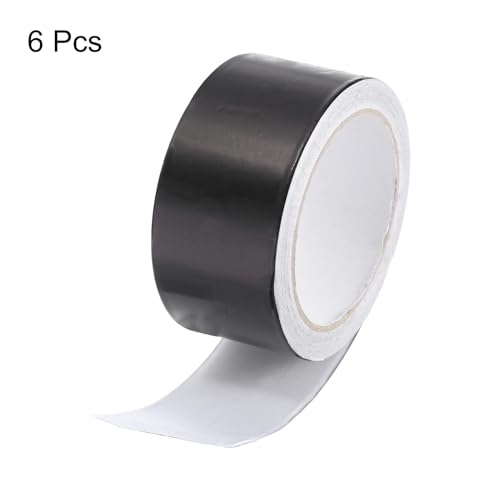 Image of uxcell Aluminum Foil Tape 2 Inch x 10 Yards Black High Temperature Tape for HVAC, Sealing, Patching Hot and Cold Air Ducts 6 Pcs