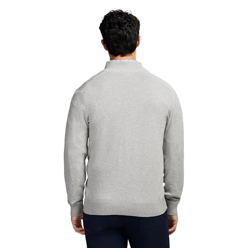 IZOD Men's Premium Essentials Quarter Zip Sweater, Light Grey Heather2