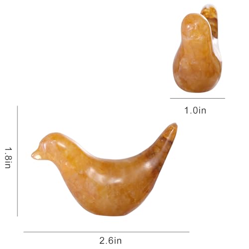 Figura de pájaro tallada a mano de citrino 2.8 pulgadas miniatura 3
