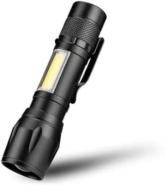 Care 4 USB Rechargeable led Pocket Flashlight with Clip. Torch (Black : Rechargeable)