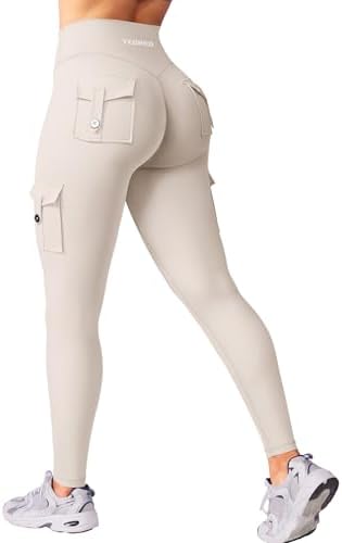 YEOREO CoreFlex Sport Legging Damen Mit Taschen Invisible Scrunch Legging | High Waist, Boom Booty, Seamless, Push Up, Blickdicht, Butt Lifting, Gym, Yoga Pants