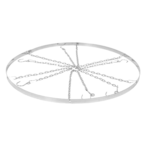 FONDOTIN Kit Suspendre Métallique Argenté pour Rideaux de Plafond 60 Cm Anneau Rond Robuste en Fer pour Tenture Murale de Mariage, Support de Tringle...