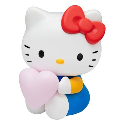 Hello Kitty Lampe 3D en forme de cœur – Lampe sous licence officielle Sanrio, pour table de chevet ou décoration d'étagère, alimentée par piles |...