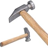 Schuhhammer ganz aus Stahl, Schuhmacherhammer mit Holzgriff zur Reparatur und Herstellung, Profi-Werkzeug für Handwerker