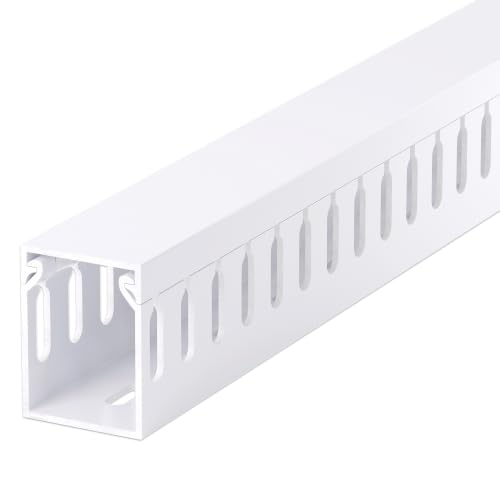 Image of 1.6 inchH x 1.2 inchW Cable Raceway, 99in Under Desk Wire Management Channel, White