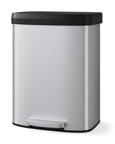 Caneca de basura rectangular 60 L acero inoxidable miniatura 5