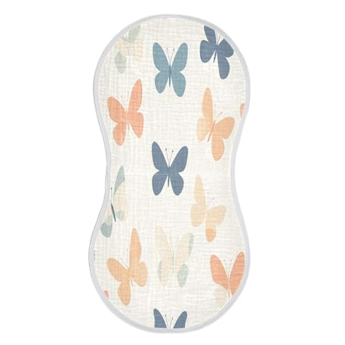 Butterflies Burp Cloths Cotton Baby Washcloths,Large 22x11in Burping Cloth Absorbent and Soft for Newborn Baby Boys and Girls,1 Pack