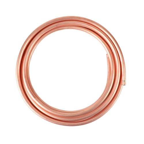 Tube rond en cuivre souple - Longueur : 5 m - Diamètre : 8 mm - Épaisseur : 1 mm - Pour générateurs, rails, appareils de commutation
