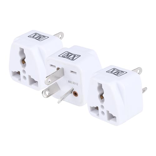 Image of MX India to Australia Plug New Zealand & China & More - Type I New Zealand Adapter Conversion Plug - Convert Indian Plug to Australia Perfect for Laptop Camera Charger and More Pack of 3
