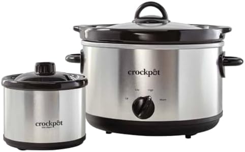 Crock-Pot SCR503SP 5-Quart Smudgeproof Round Manual Slow Cooker with Dipper, Silver Crock-Pot SCR503SP 5-Quart Smudgeproof Round Manual Slow Cooker with Dipper, Silver