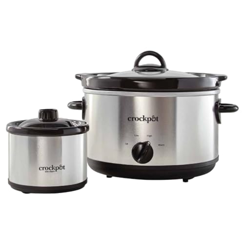 Crock-Pot SCR503SP 5-Quart Smudgeproof Round Manual Slow Cooker with Dipper, Silver