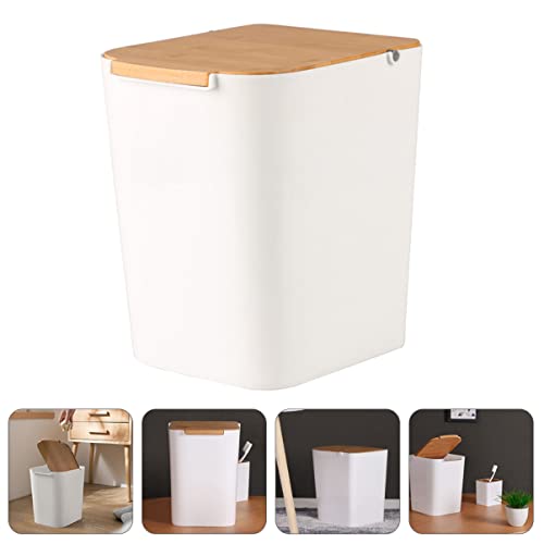 Caneca de basura rectangular con tapa para cocina y baño miniatura 4