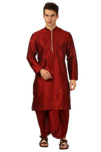 Image of Royal Kurta Men's Cotton Silk Dhoti Kurta (White)