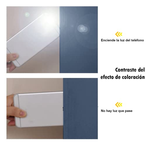 Image of NICETOWN Cold Reducing Curtains, 100% Sun Blocking Curtains, Sound Proof Drapes with Black Backing, Full Light Blocking Panels for Patio Sliding Door (Stone Blue, 1 Pair, 55 inches x 102 inches)