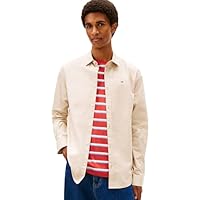Tommy Jeans Tjm Original Stretch Shirt Dm0dm04405, Camicia a Maniche Lunghe Uomo, Beige (Gulf Sand), L