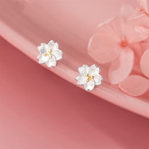 Boucles d'oreilles fleur de cerisier argent 925 femme bijou élégant - 2