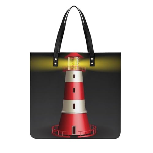 Sac shopping femme Phare Rouge grand tote bag de voyage chic 39x39cm