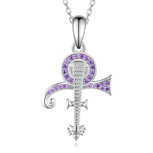 Cujiesp Prince Memorabilia Merchandise Princes Symbol Necklace 925 Sterling Silver Note Symbols Rock Band Music Lovers Unique Jewelry Fashion