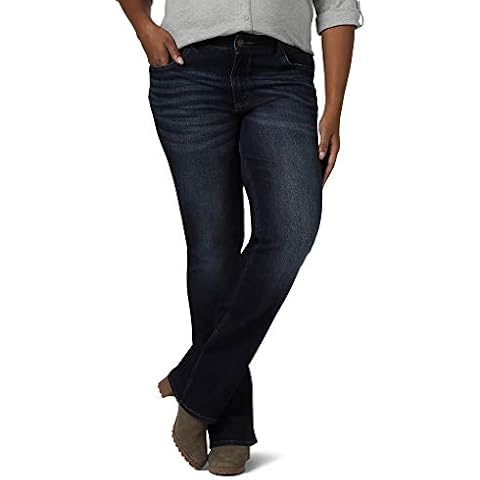 Riders by Lee Indigo Women's Midrise Bootcut Jean, Black, 16 Reg Cover