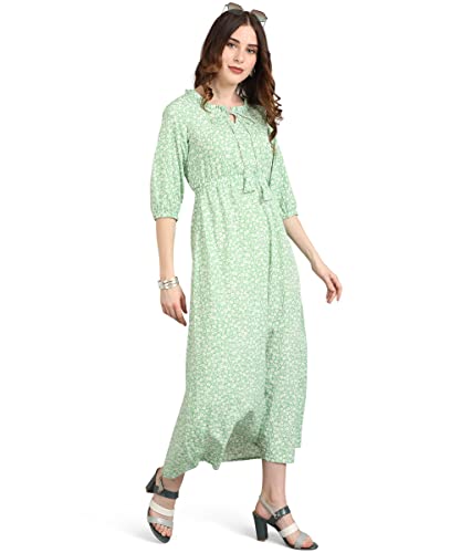 Image of AHANA Printed Crepe Maxi Dress