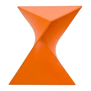 LeisureMod Randolph Modern Vanity Side Table, Orange