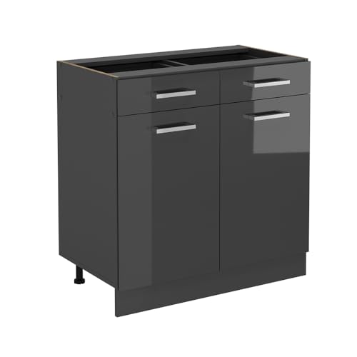 Vicco Küchenunterschrank R-Line, Anthrazit Hochglanz, 80 cm ohne Arbeitsplatte Vicco Küchenunterschrank R-Line, Anthrazit Hochglanz, 80 cm ohne Arbeitsplatte