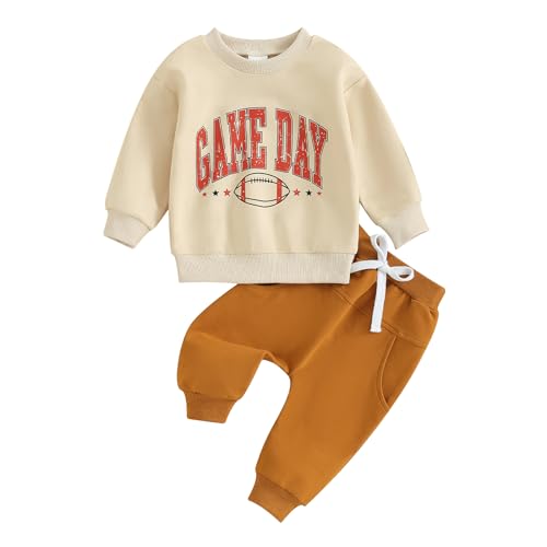 Image of Sprifallbaby Newborn Infant Baby Boy Outfits Long Sleeve Pullover Sweatshirt Toddler Boys Pants Clothes Set Fall Winter 2Pcs
