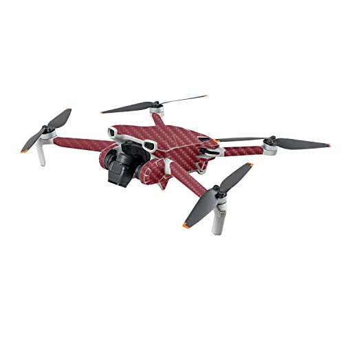 Image of MightySkins Carbon Fiber Skin Compatible with DJI Mini 3 - Solid Burgundy | Protective, Durable Textured Carbon Fiber Finish | Easy to Apply | Made in The USA