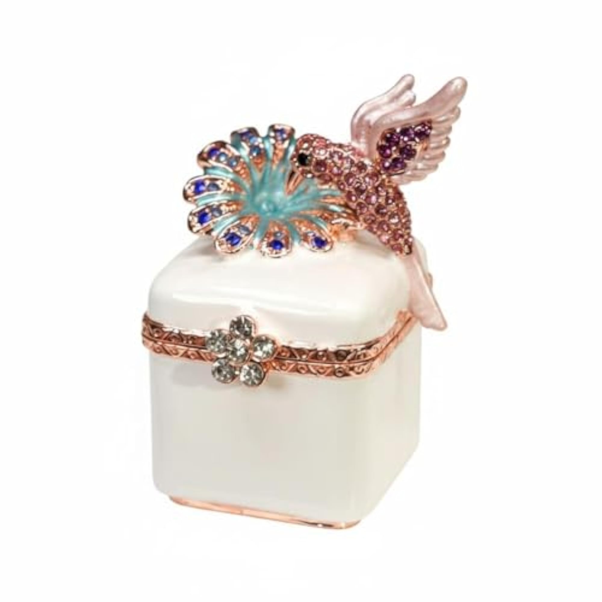 Vintage Hummingbird Jewelry Holder Keepsake Box