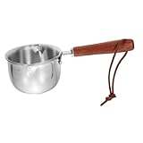 OUNONA Schmelzschale mit Holzgriff Kompakter Butter und Käseschmelztopf mit Zwei Ausgießöffnungen...