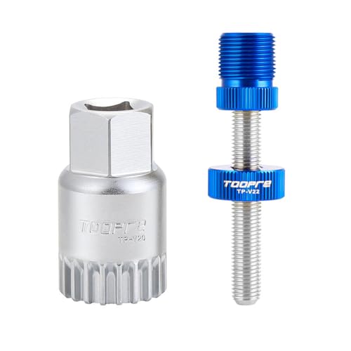 TerchPilet Bottom Bracket Removal Tool Kit 20-Tooth BB Remover with Anti-Drop Fixing Rod Compatible with Shimano Octalink ISIS Truvativ Race Face & FSA | 304 Stainless Steel Bike BB Tool