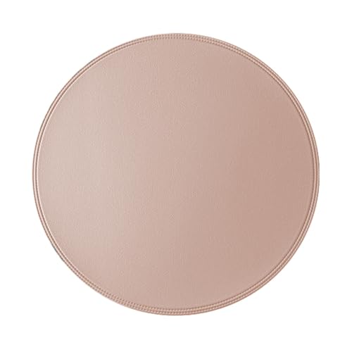 Jarsense Mantel individual de PVC lavable, redondo, ondulado, resistente al agua y al aceite, para cocina, mesa, comedor y hogar (rosa)