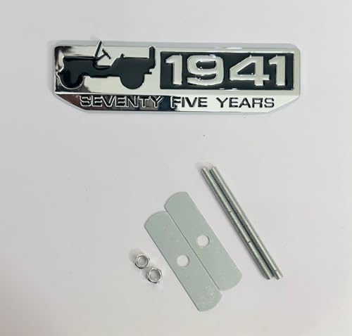 Image of Emblems for Car & Bike Metal Lo.go and Grill Me.tal Lo.go, Auto Accessories for Car Emblem 3D Badge Auto Racing Sport Sticker Grand Tourer Decal. (1941 Chrome Black Grill Sticker)