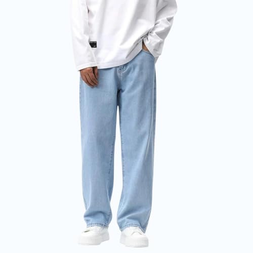 Image of Men Jeans || Baggy Fit Jean's for Man || Loose Fit High Rise Denim || Non Stretchable Casual Wear Jean,s || Dance Rap Rapping Style Pant for Men || Denim Cotton Jeans
