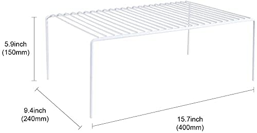 Gedlire Kitchen Cabinet Shelf Organizer Set Of 3, Large (15.7 X 9.4 Inch) Metal Wire Pantry Storage Shelves, Dish Plate Racks For Cabinets, Freezer, Counter, Cupboard Organizers And Storage, White #TOP6