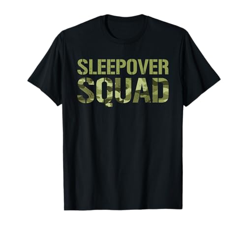 Camo Sleepover Squad Slumber Pajama Party Boys Camo Pajama T-Shirt