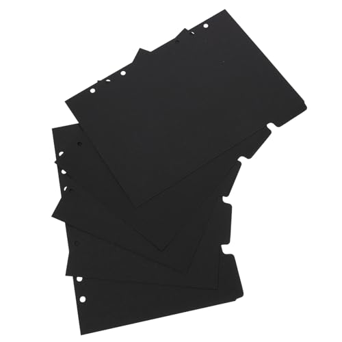 OSOLADY 15個 ブラックインデックス仕切り タブ付きバインダー割ページ 家とオフィス用便利なファイル類用紙 ノートやジャーナル対応