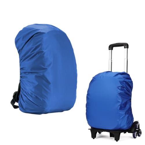 YAFLUG 1 Pezzi Copritrolley Bambini E Ragazzi,Coprizaino Impermeabile Coprivaligia, Antipioggia, Copri Zaino Per Pioggia,Impermeabile(Blu)