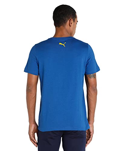 Image of Puma Men Cotton Regular Fit T-Shirt with Graphic Print Logo