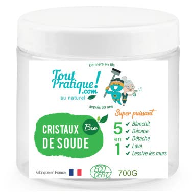 Cristales de soda ecológicos, 700 g, en tarro reutilizable, natural y francès