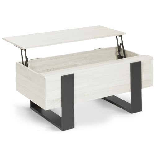 IDMarket - Table Basse Plateau relevable rectangulaire Phoenix Bois Gris