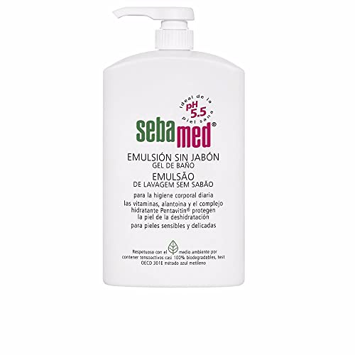 Sebamed Emulsión sin Jabón 1L - Gel de baño para pieles normales sensibles sin jabón, indicado para la higiene diaria