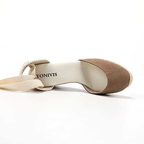 Image of Women's Espadrille Wedge Sandals Closed Toe Lace-Up Shoes