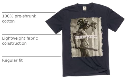 Image of Girls Will Be Girls Shirt, Medusa with The Head of Perseus Tee, Feminist Shirt