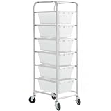 19'x26'x69' Mobile Aluminum Lug Rack with 6 White Meat Lugs/Tote Boxes - NSF Heavy-Duty Commercial Portable...