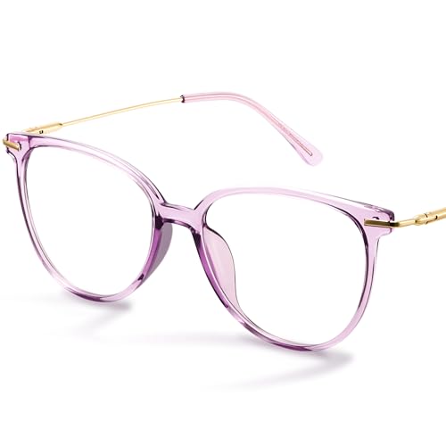 Gaoye Blue Light Blocking Glasses – Trending Round TR90 Frames, Metal Arms, UV400 Protection – Matching Soft Case